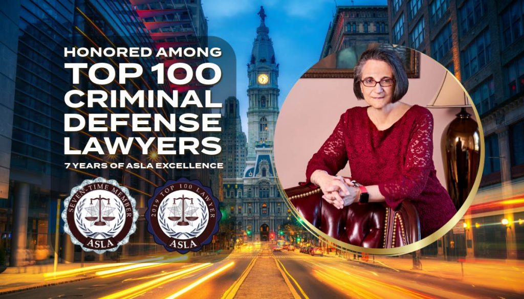 Banner showcasing NiaLena Caravasos' recognition as one of the Top 100 Criminal Defense Lawyers by ASLA for 7 years - Honoring Legal Excellence